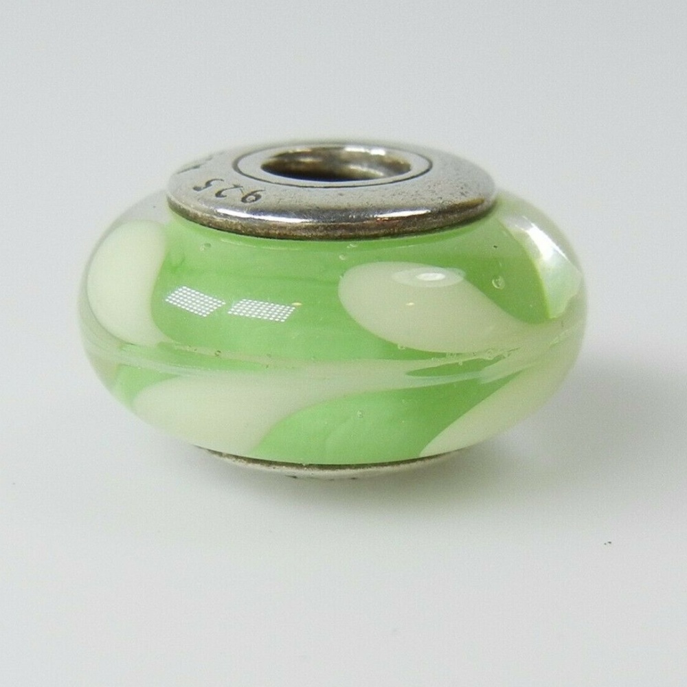 Pandora 925 Silver Green Murano Glass Charm lg01